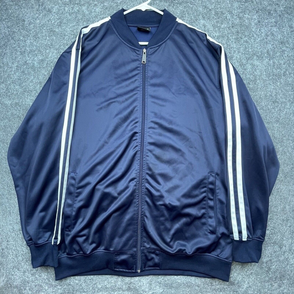 Trust Track Jacket‎ Mens 3XL Navy White Racing Stripe Full Zip Athleisure